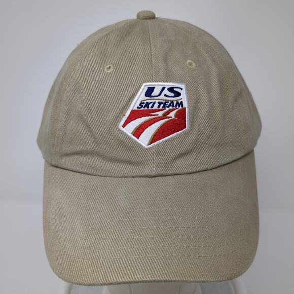 US Ski Team Powered By Dannon Baseball Cap Brown One Size Adjustable Embroidered - Picture 2 of 10